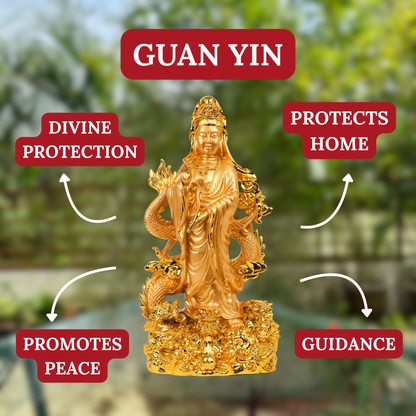 Empress of Protection Golden Guan Yin 44cm