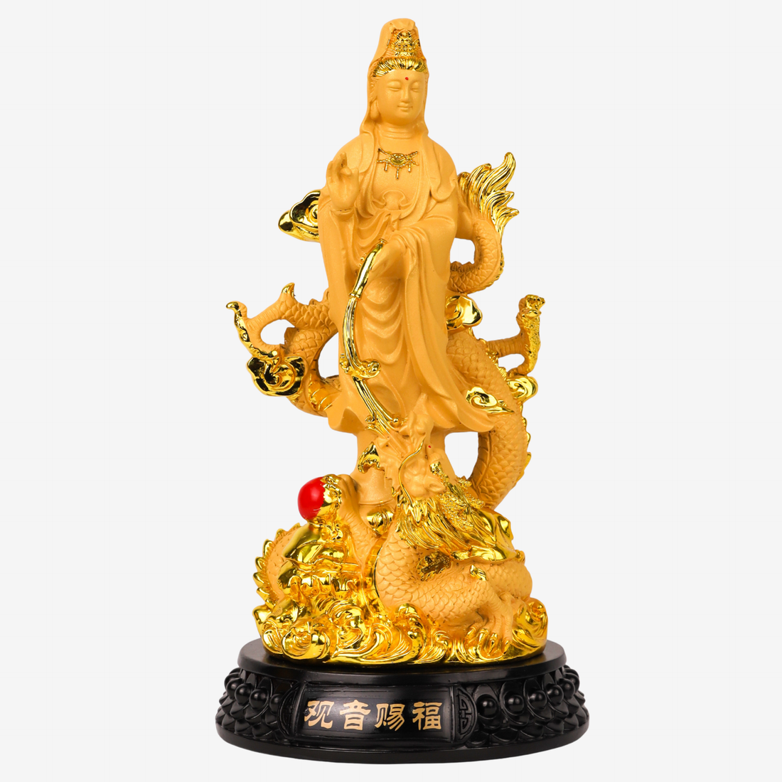 Guan Yin with Dragon for a Safe &amp; Stable Life 32cm