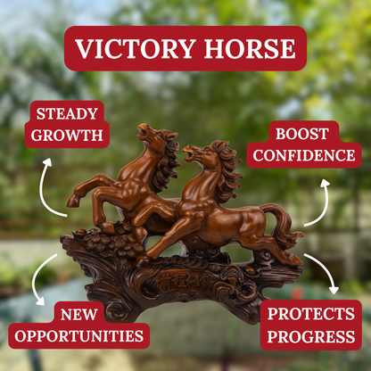 Dynamic Twin Horses of Speed and Success 46cm