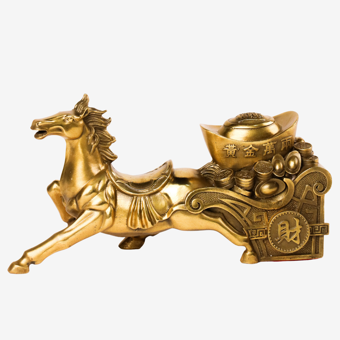 Brass Carriage of Abundant Rewards Horse 26cm