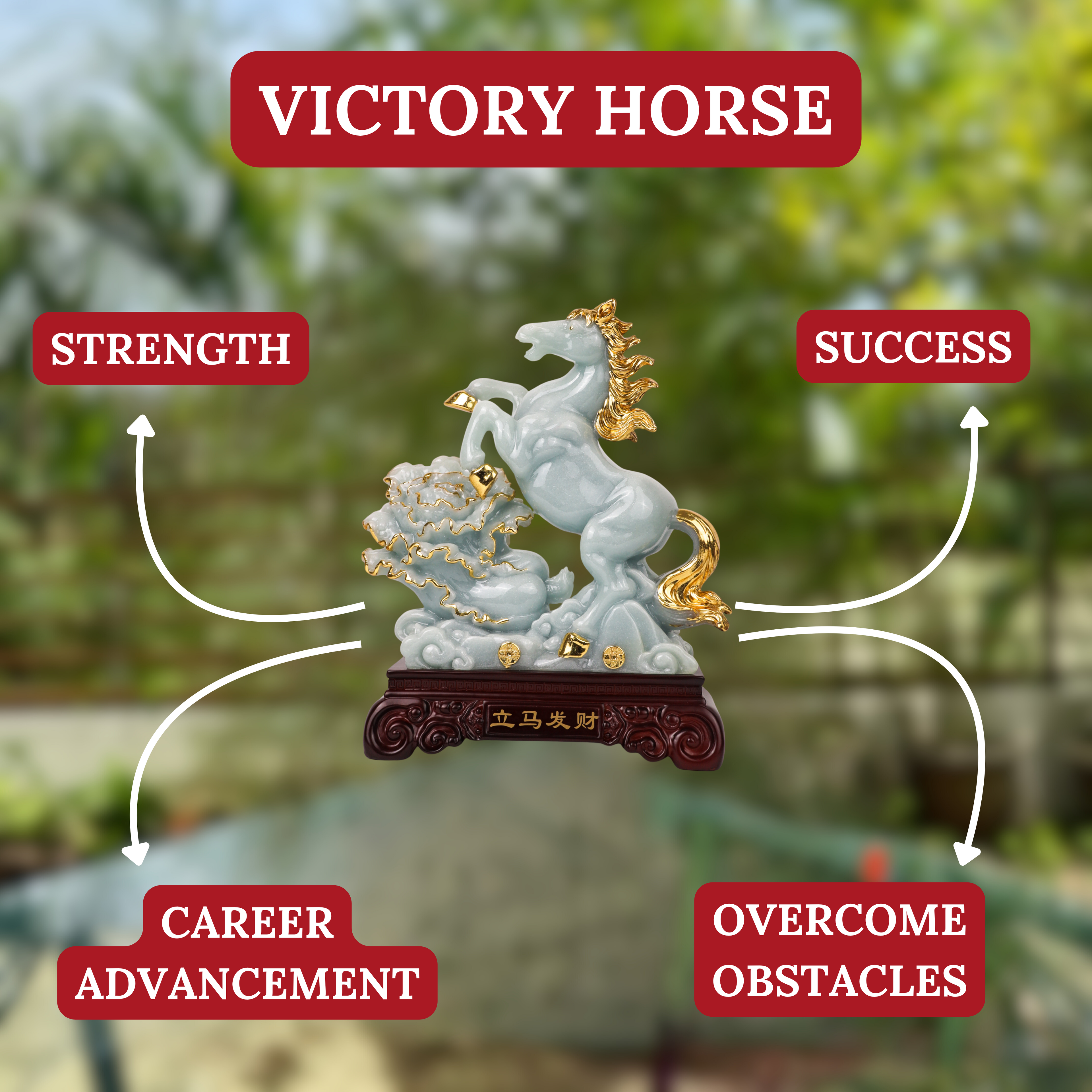 The Wealth Runner Jade Horse with Cabbage 33cm
