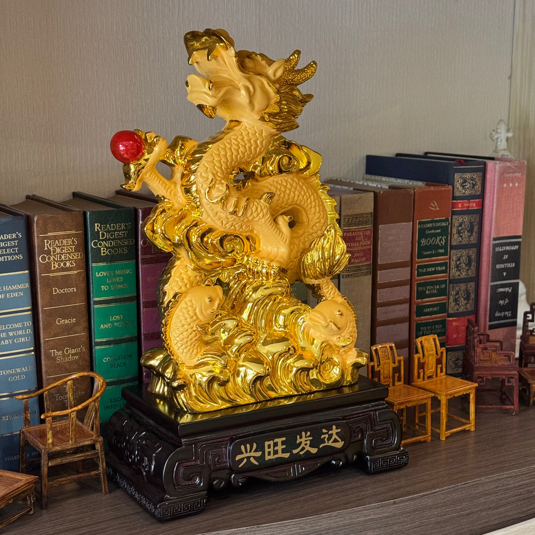 Ascending Dragon of the Shining Sun 33cm Default Title - Feng Shui Charms - Royal Dragon Decor Philippines