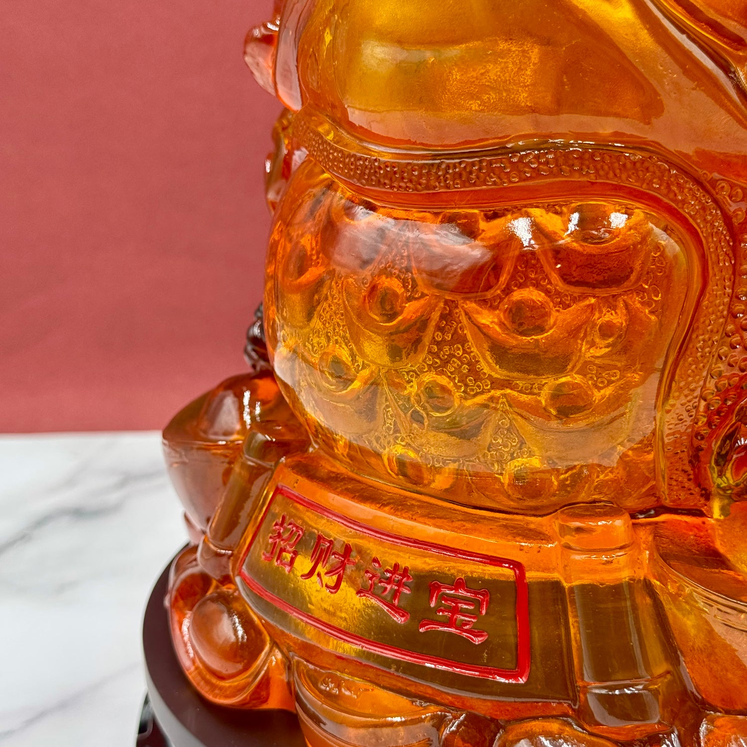 Orange Flame Rotating Money Frog 28cm