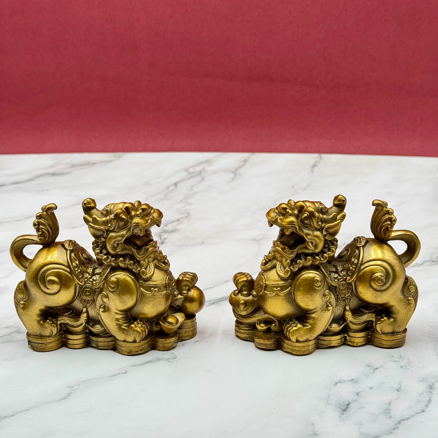 Brass Metal Protectors Pi Yao Pair 11cm Default Title - Feng Shui Charms - Royal Dragon Decor Philippines