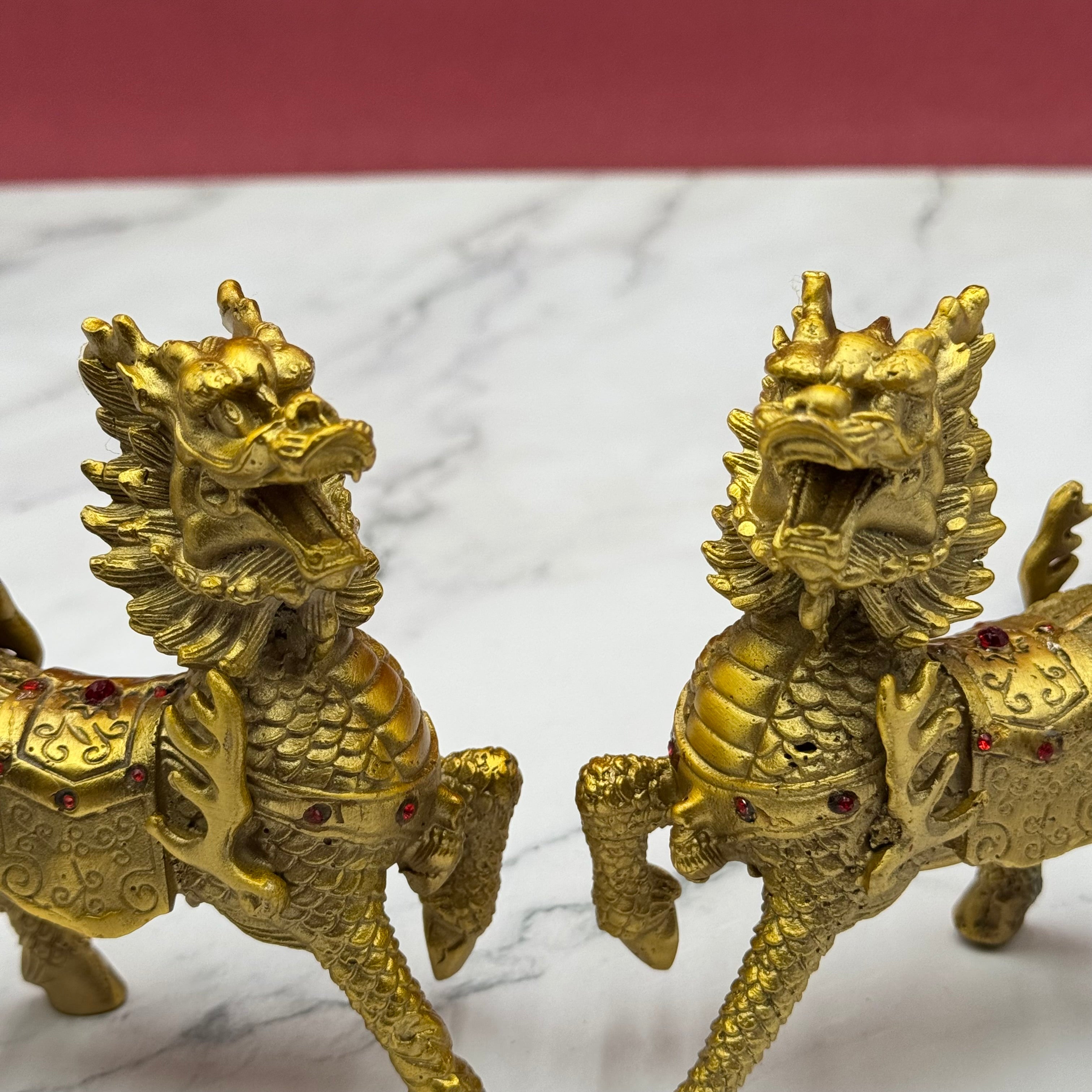 Legendary Brass Qilin for Anti-Bad Luck 10cm Default Title - Feng Shui Charms - Royal Dragon Decor Philippines