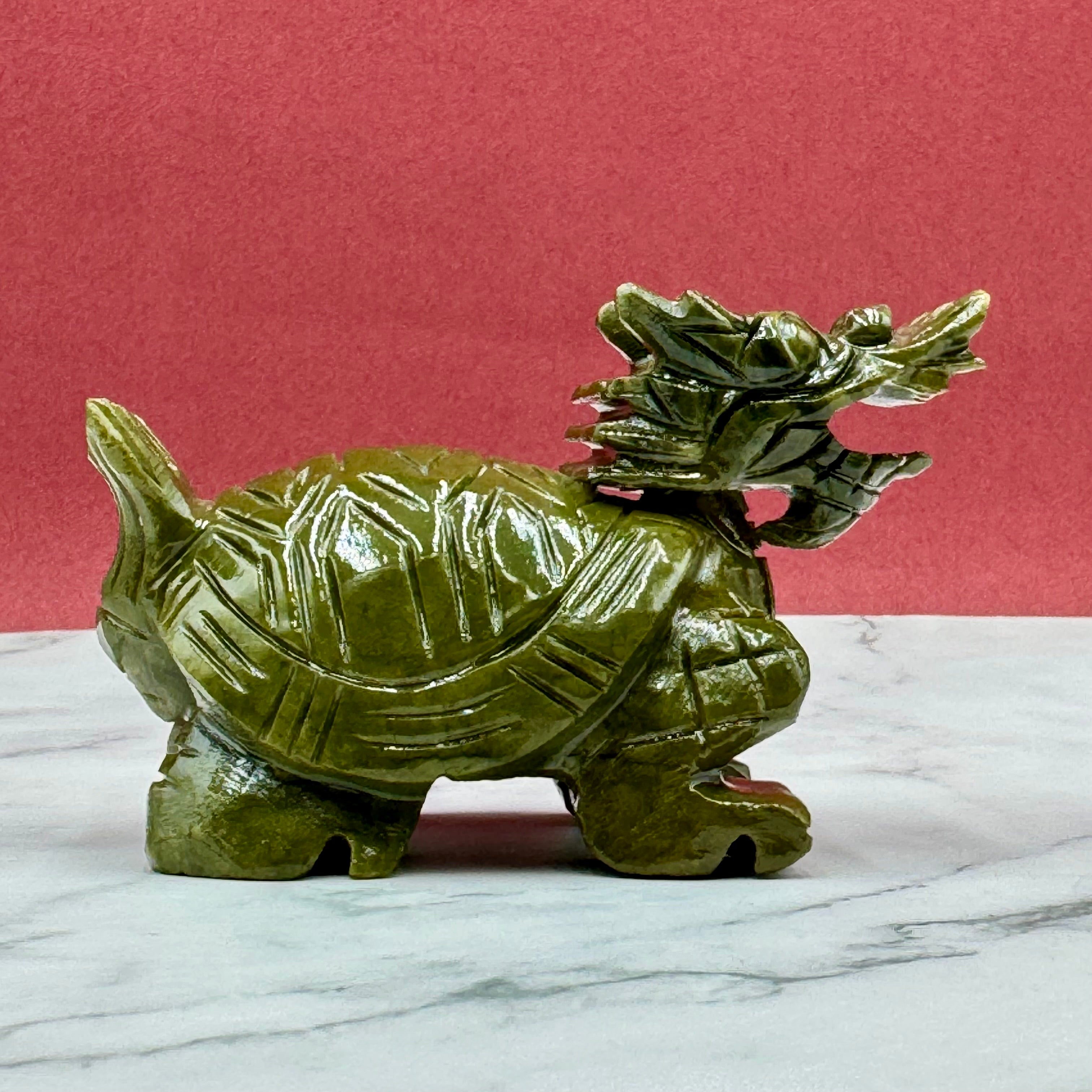 Strong &amp; Sweet Jade Dragon Turtle 12cm Default Title - Feng Shui Charms - Royal Dragon Decor Philippines