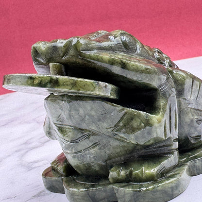 Little Jade Money Frog for Big Gains 11cm