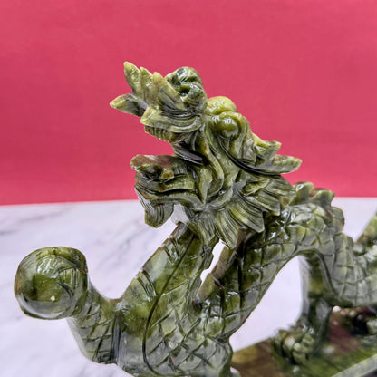 Imperial Jade Dragon of Triumph 28cm Default Title - Feng Shui Charms - Royal Dragon Decor Philippines