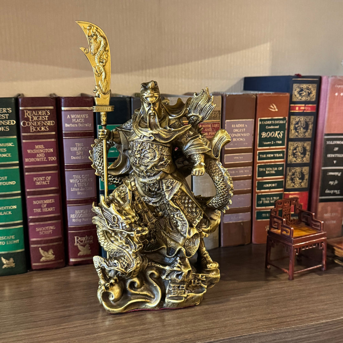 Supreme Brass Guardian Guan Gong 27cm Default Title - Feng Shui Charms - Royal Dragon Decor Philippines