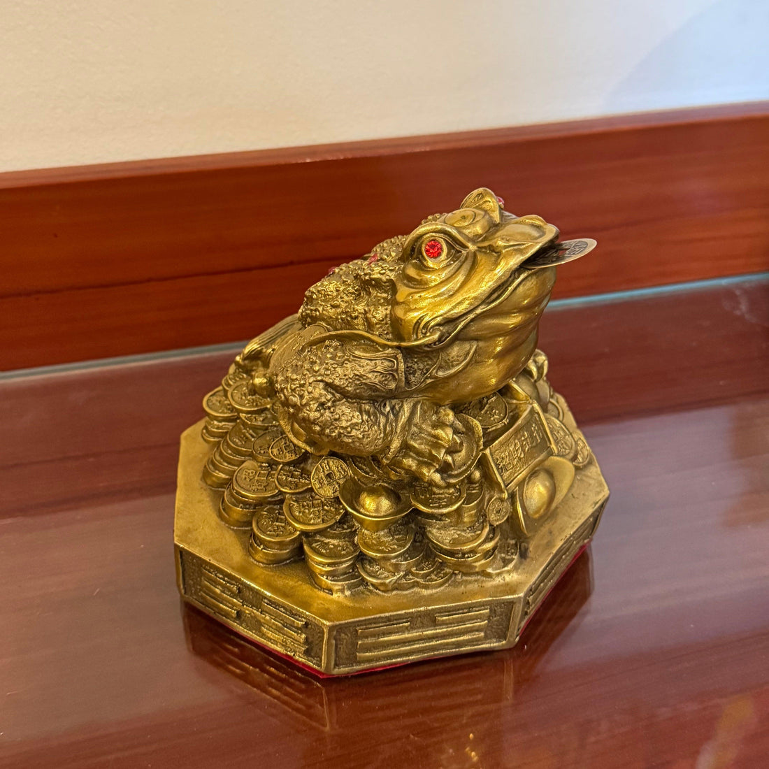Super Wealth Brass Money Frog 15cm Default Title - Feng Shui Charms - Royal Dragon Decor Philippines