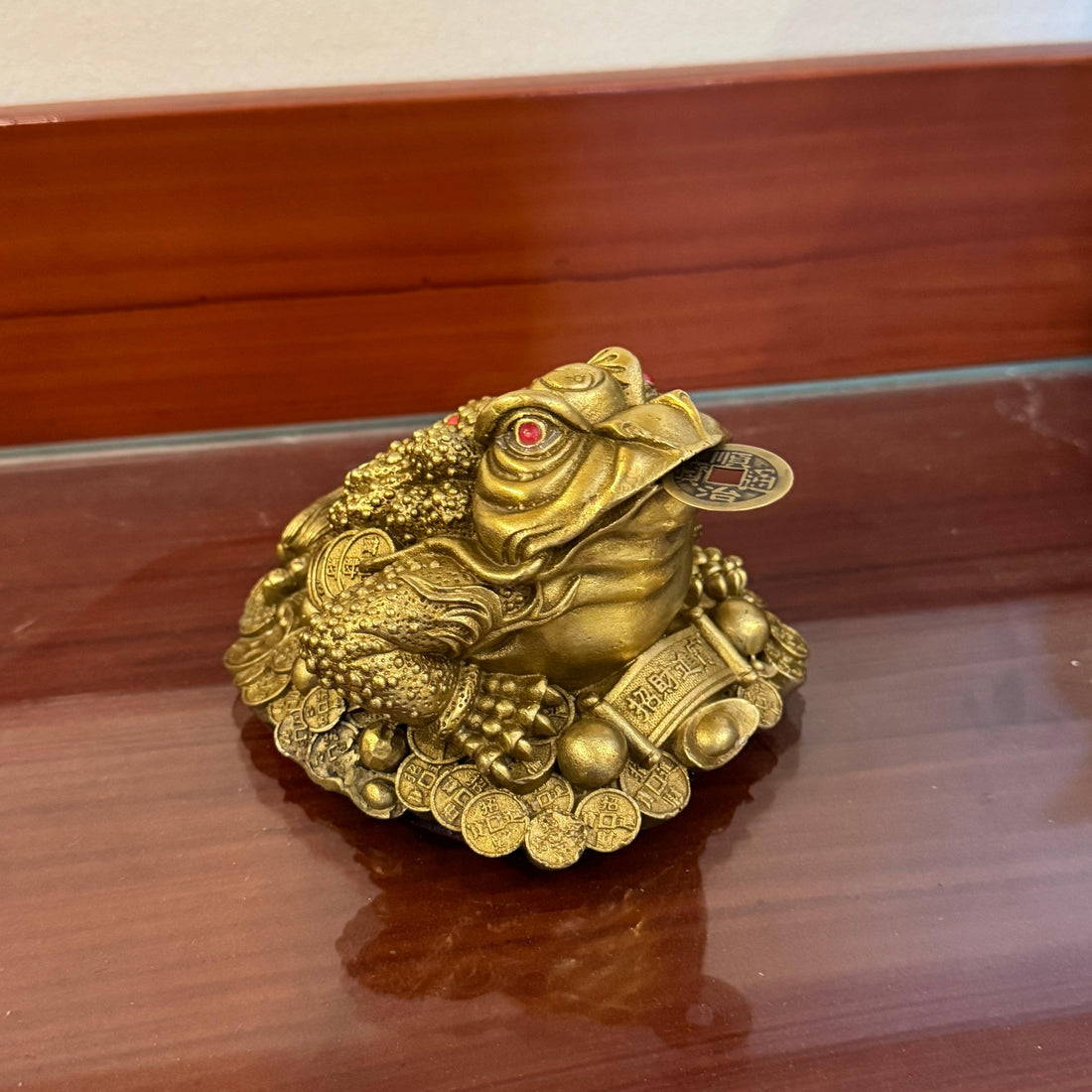 The Little Metal Money Frog Brass 12cm Default Title - Feng Shui Charms - Royal Dragon Decor Philippines