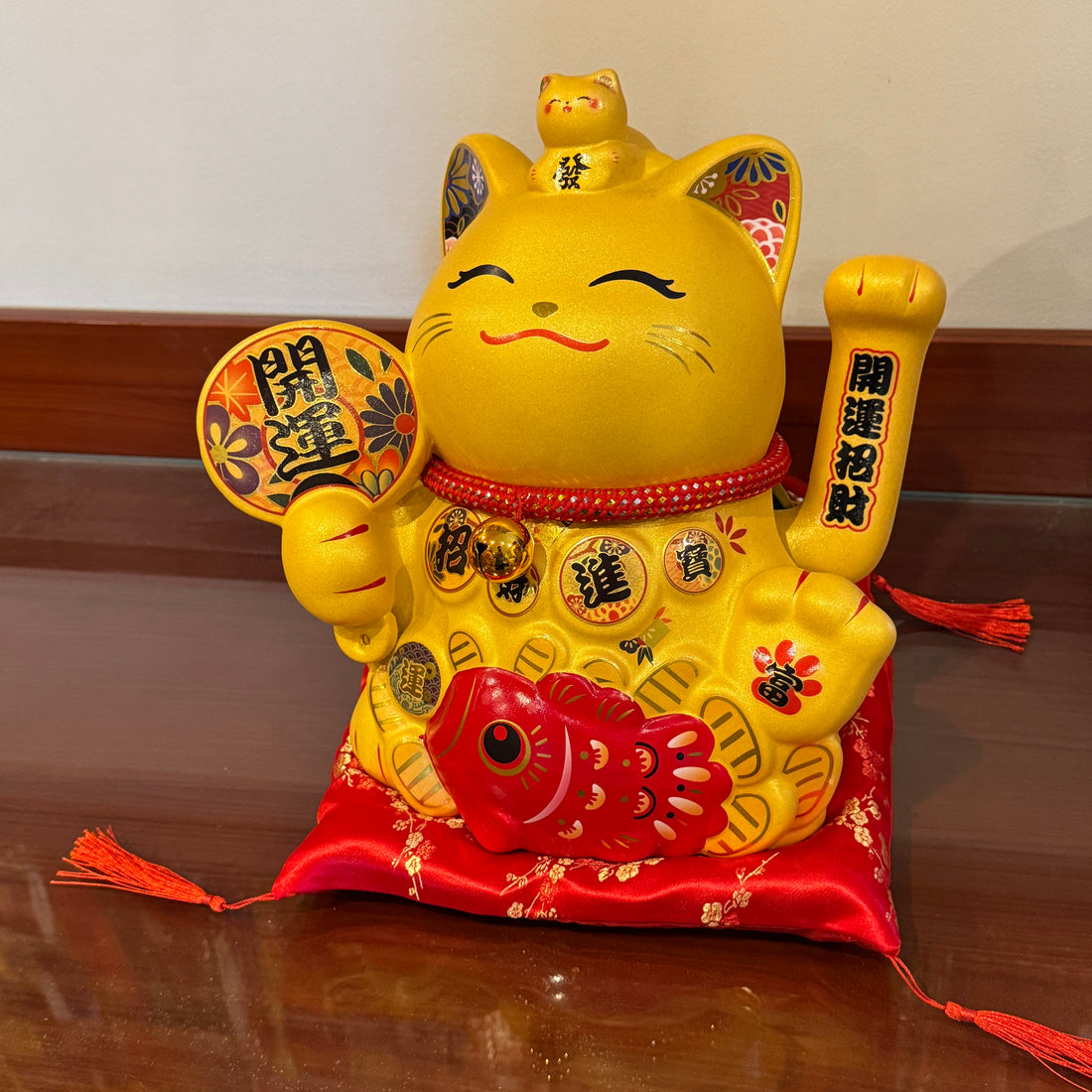 Happy & Lucky Golden Cat for Good Luck 29cm Default Title - Feng Shui Charms - Royal Dragon Decor Philippines