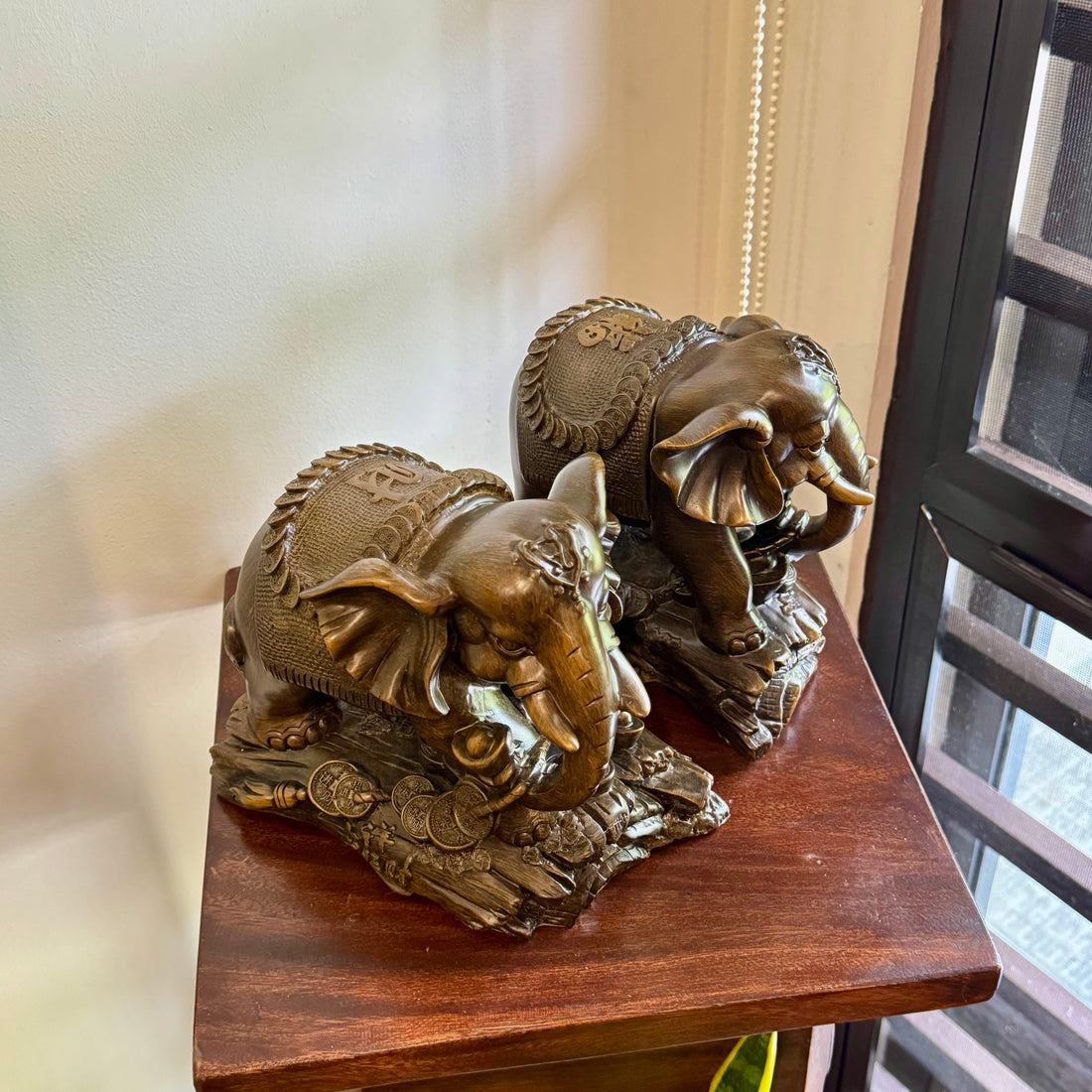 Elephant Pair for Strength and Wisdom 22cm Default Title - Feng Shui Charms - Royal Dragon Decor Philippines