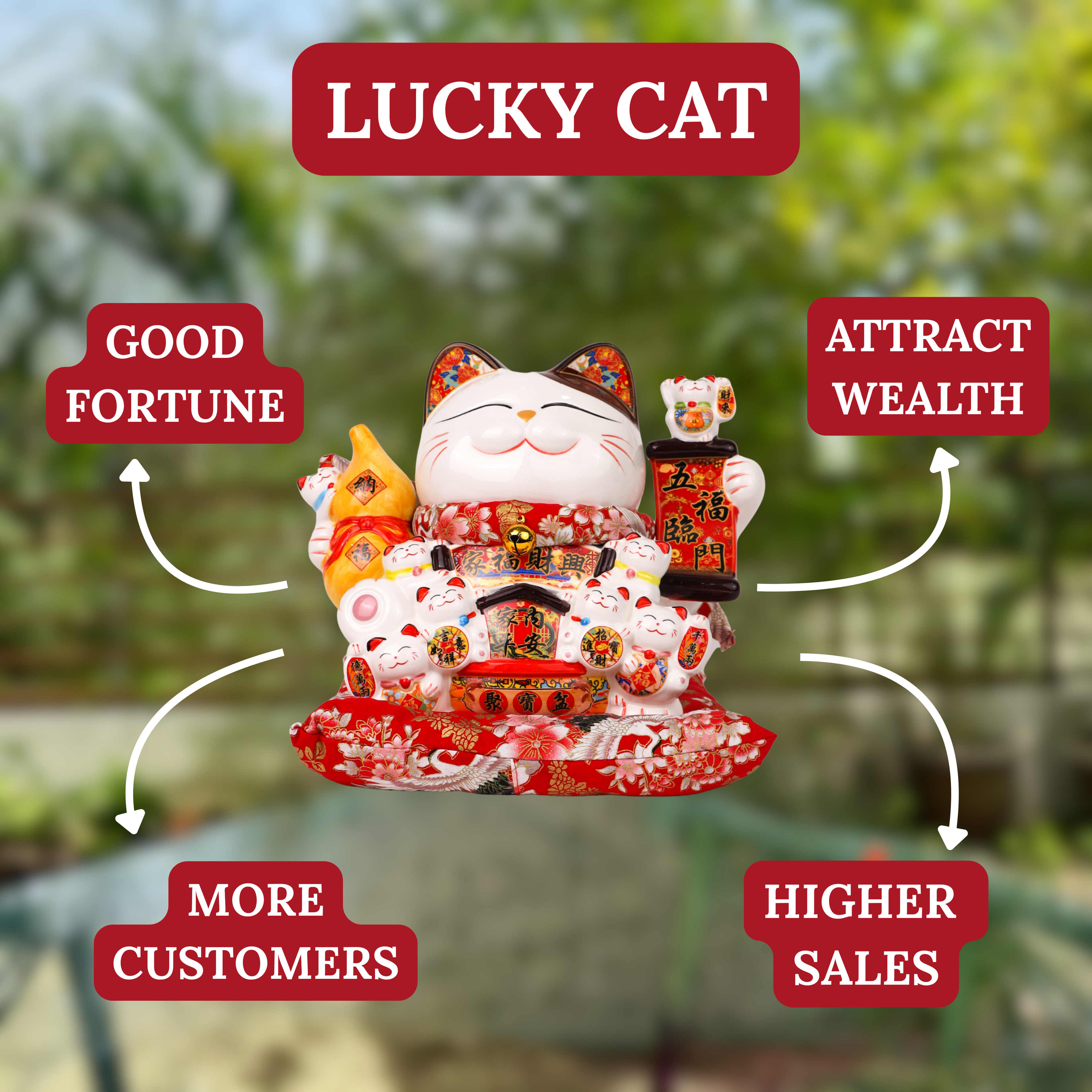 Grand Fortune Lucky Cat of Wealth 33cm