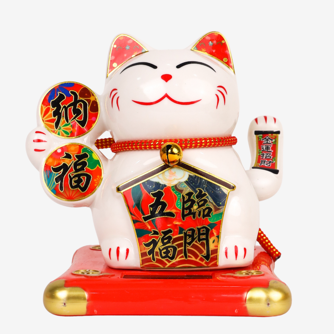 Solar-Powered Fortune Magnet Lucky Cat 14cm