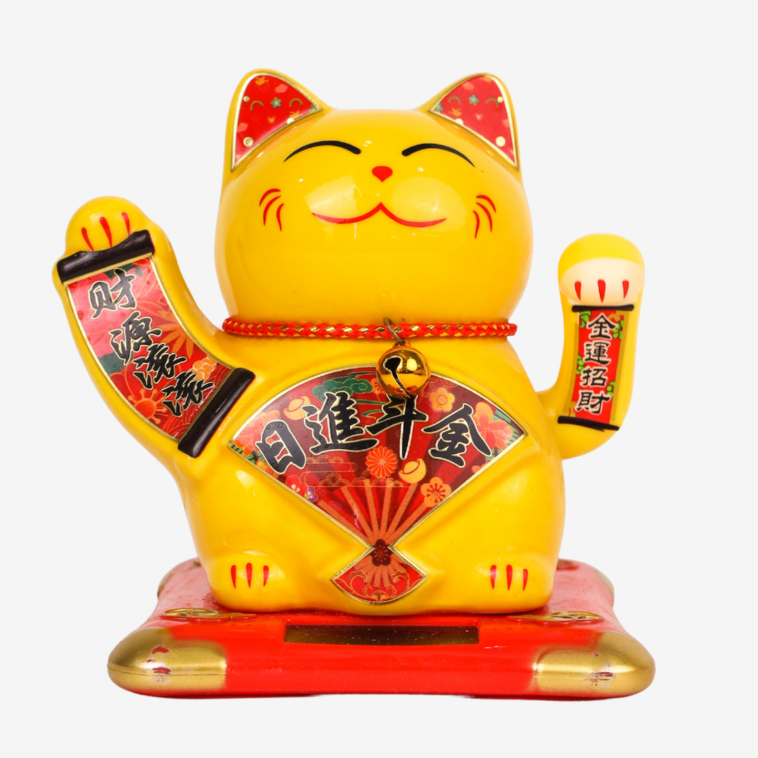Golden Income Solar-Powered Lucky Cat 11cm