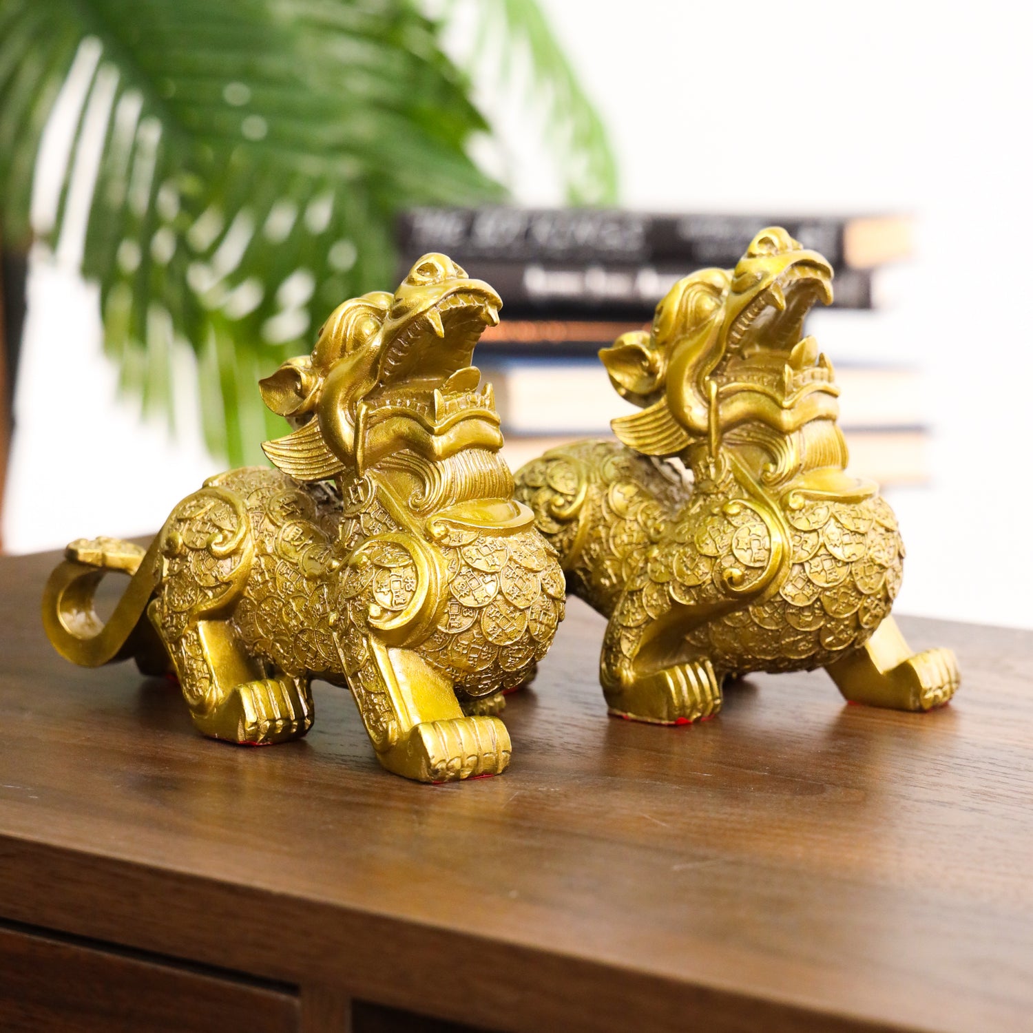 Invincible Brass Fortune Keepers Pi Yao Pair 20cm