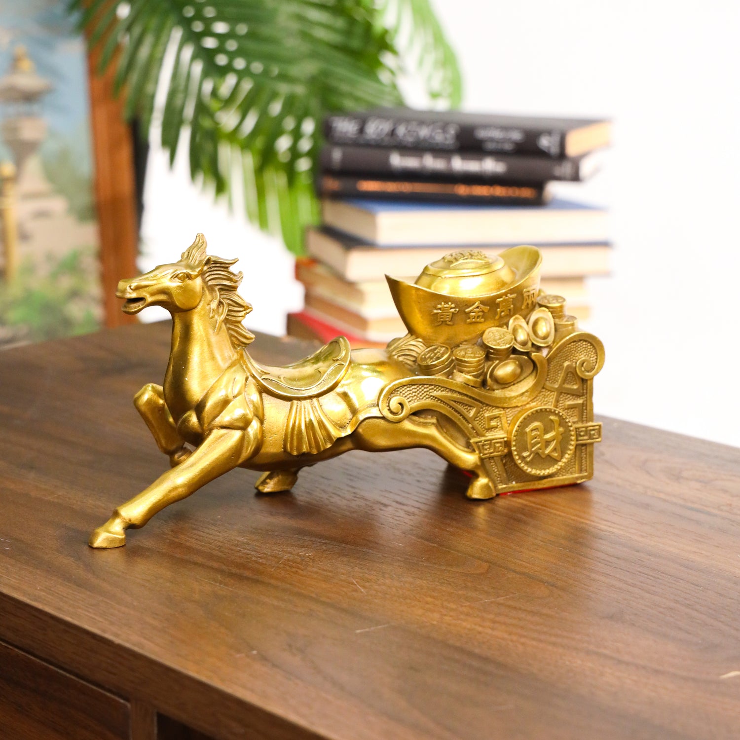 Brass Carriage of Abundant Rewards Horse 26cm