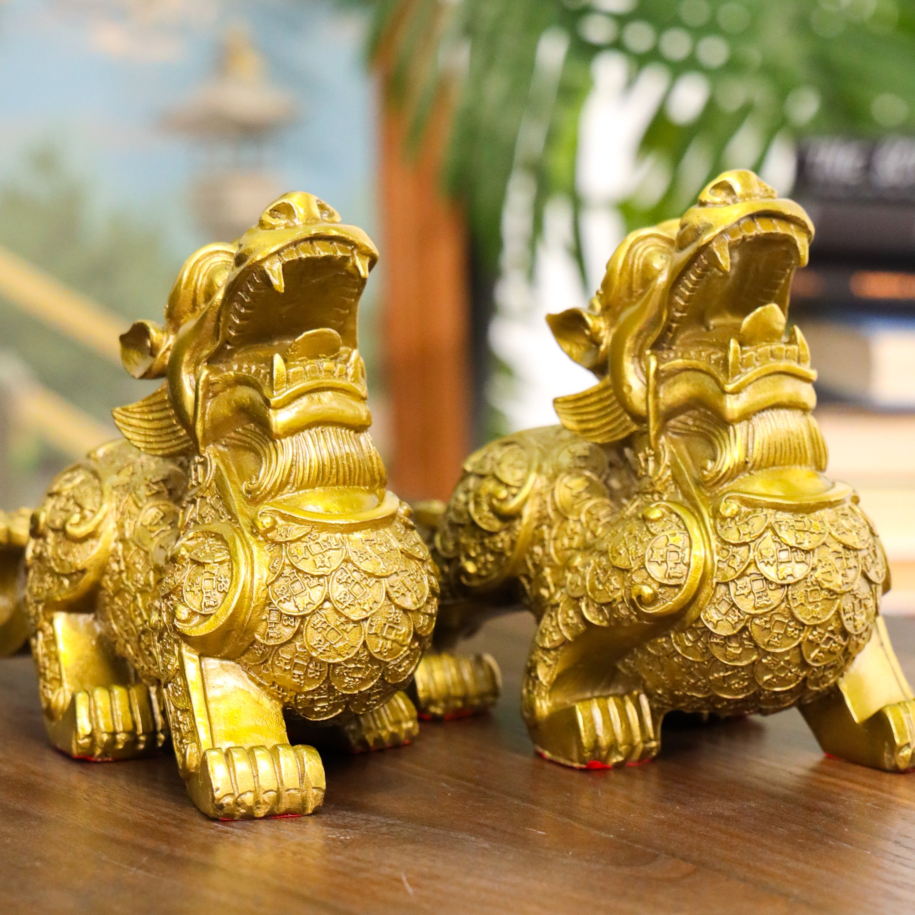 Invincible Brass Fortune Keepers Pi Yao Pair 20cm