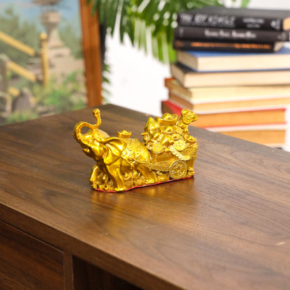 Powerful Elephant with Carriage of Fortune 17cm