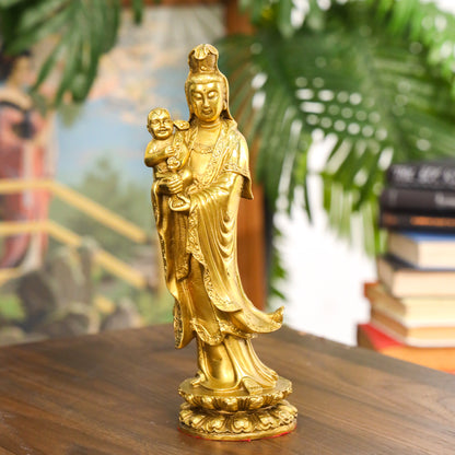 Merciful Guardian Brass Guan Yin 26cm