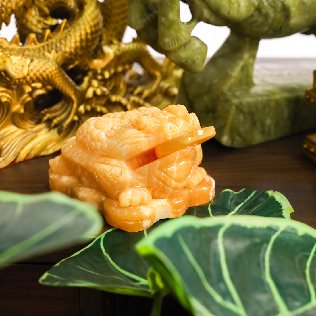 Topaz Money Frog for Growing Wealth 13cm