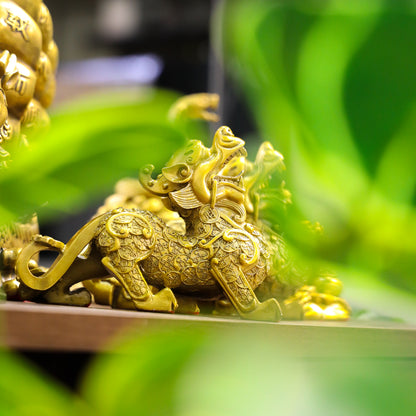 Invincible Brass Fortune Keepers Pi Yao Pair 20cm