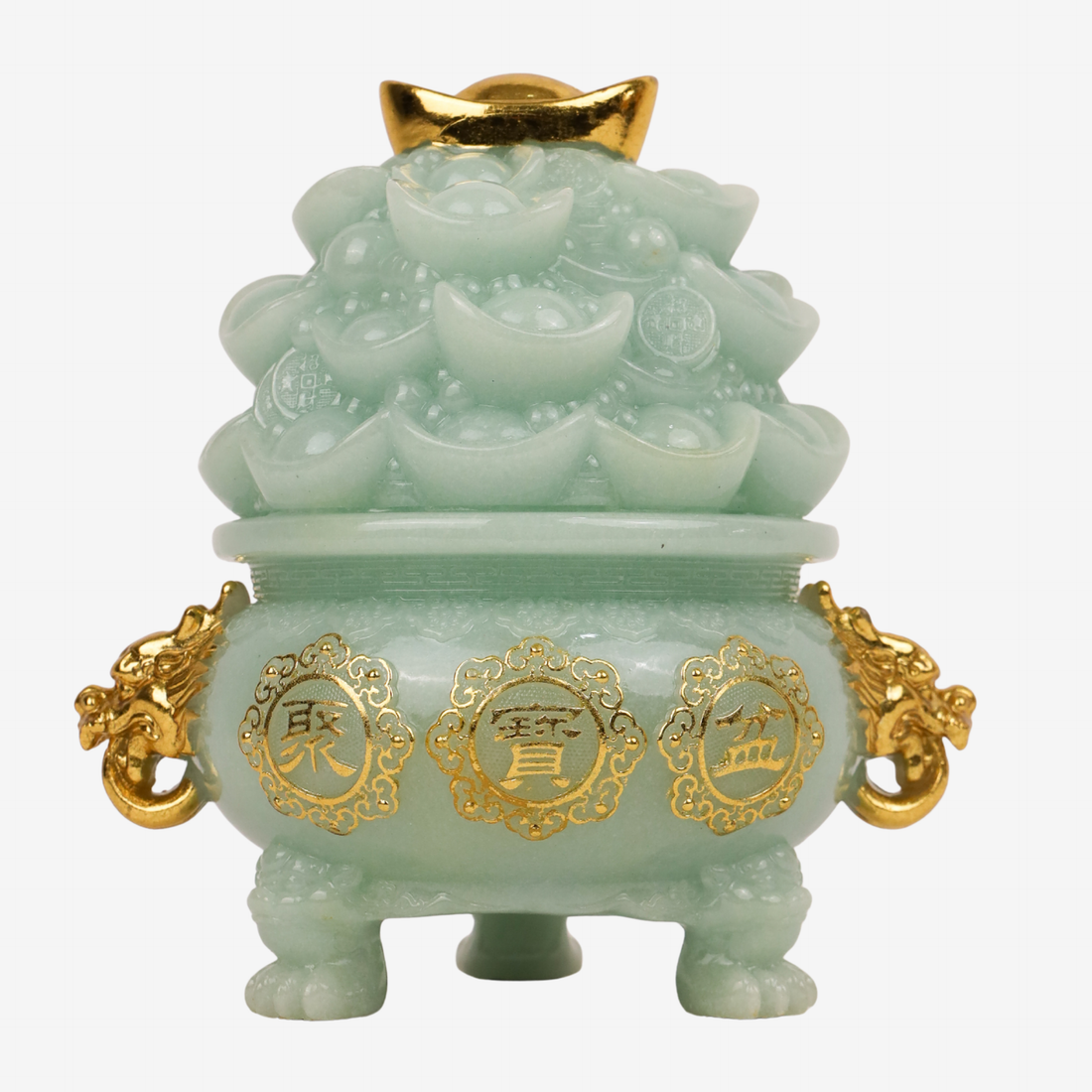 Elegant Jade Wealth Bowl of Abundance 17cm