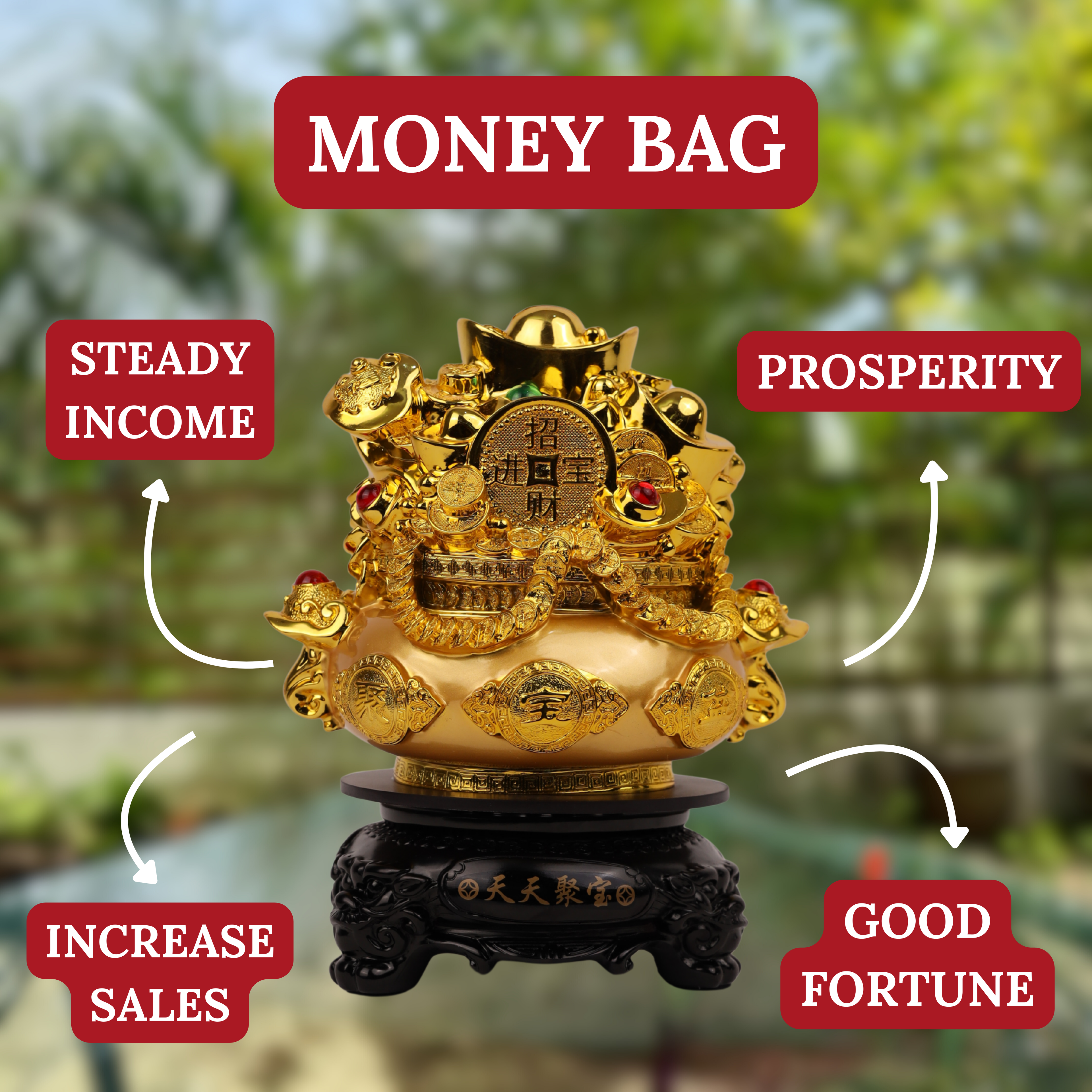 Pot of Gold Jewels and Treasures 28cm