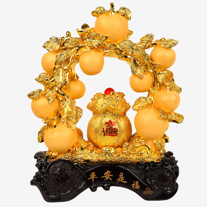 Prosper in Peace Money Bag and Apples 40cm