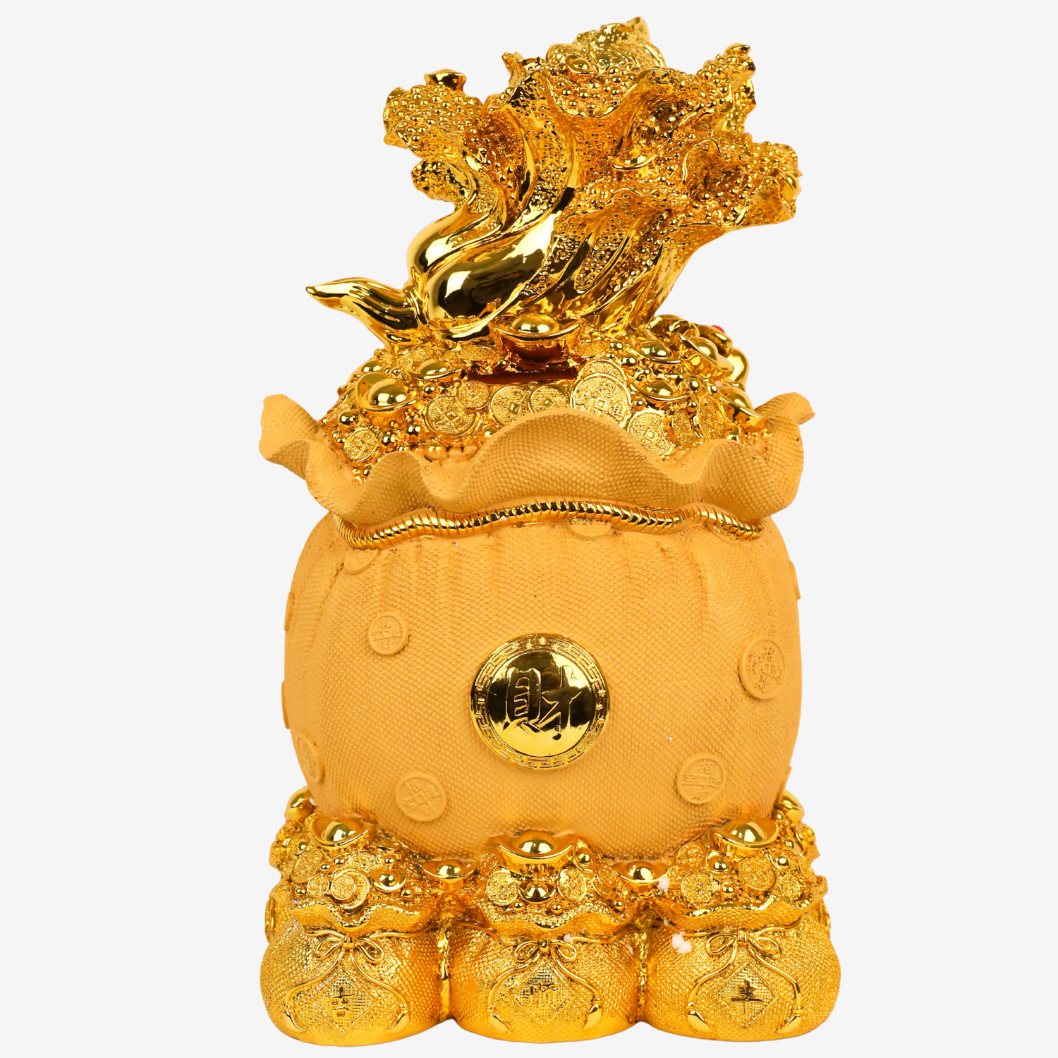 Full-to-the-Brim Golden Money Bag 33cm