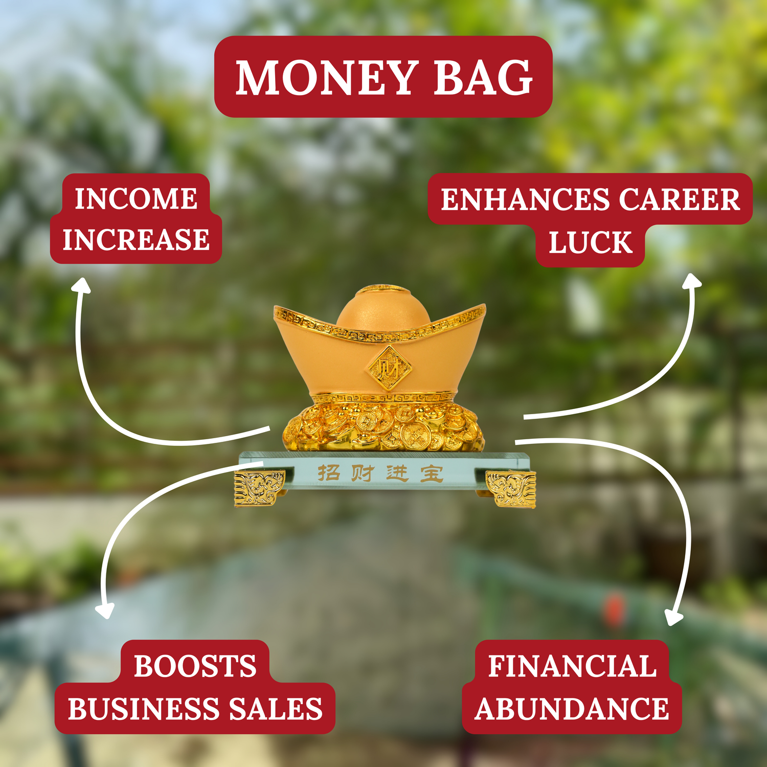 Golden Wealth Ingot for Everyday Savings 12cm