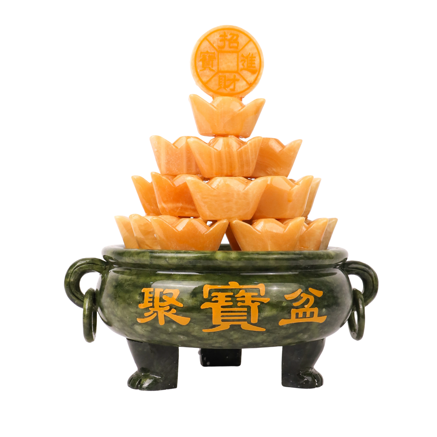 Jade Wealth Pot of Overflowing Fortune 30cm