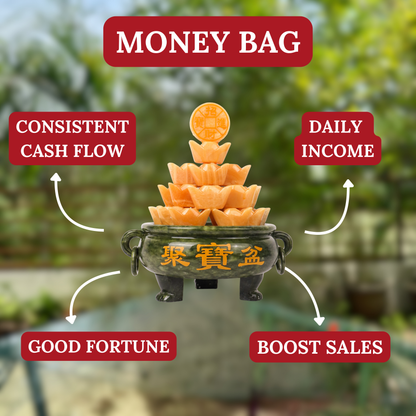 Jade Wealth Pot of Overflowing Fortune 30cm