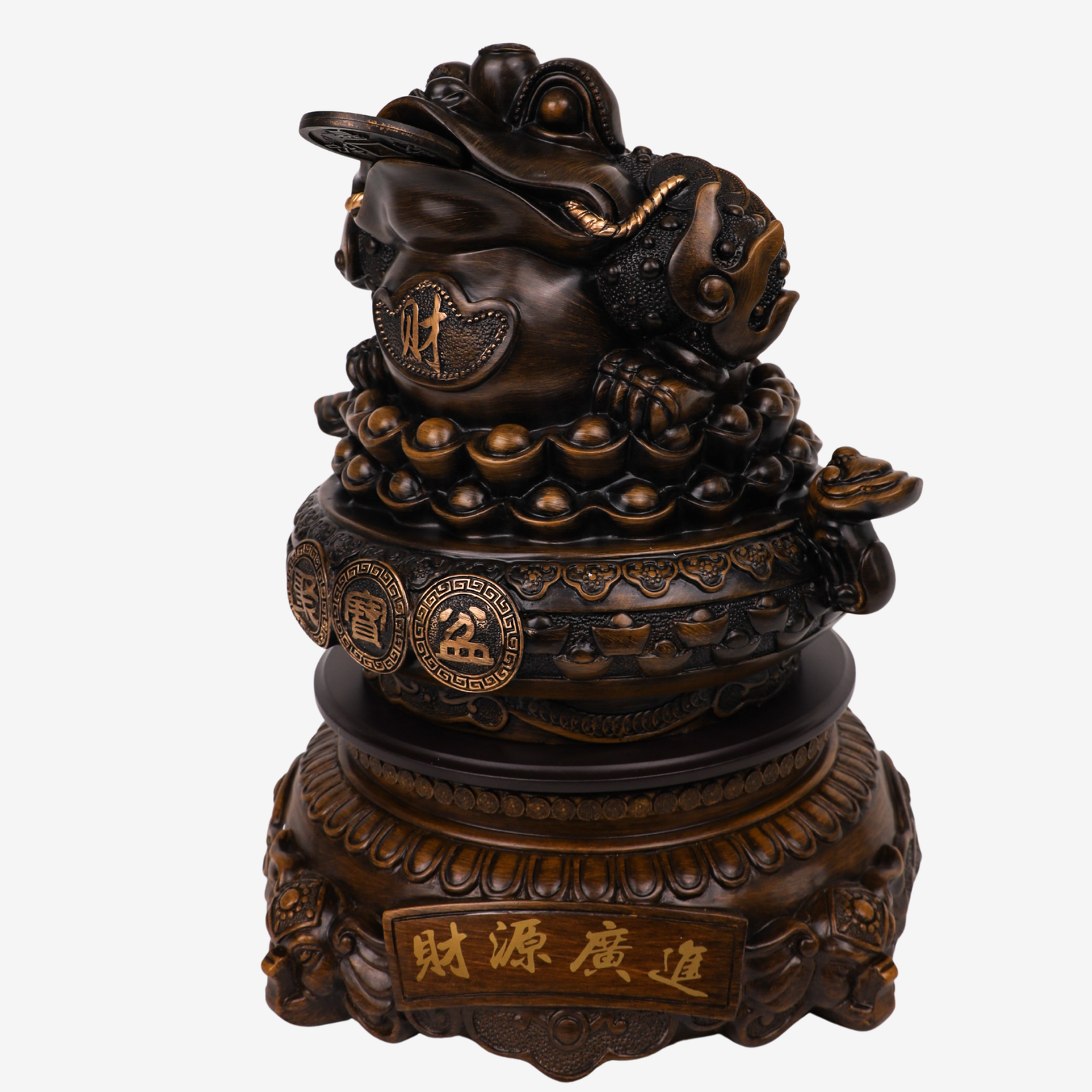 Dynamic Fortune Big Wood Money Frog 45cm