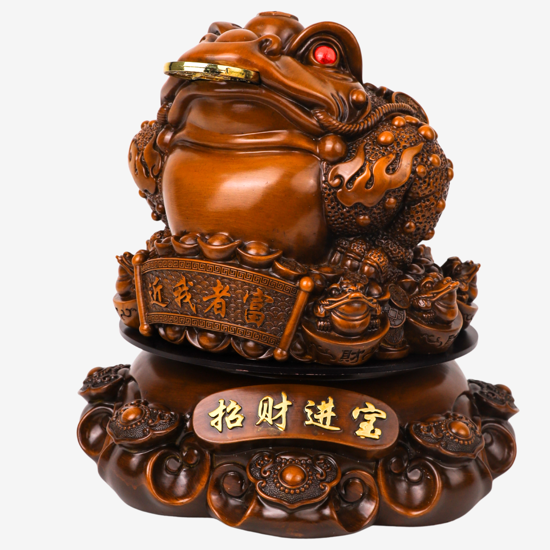 Wealth-Loaded Wood Money Frog 41cm