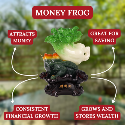 Carry Home Harvest Money Frog &amp; Cabbage 46cm