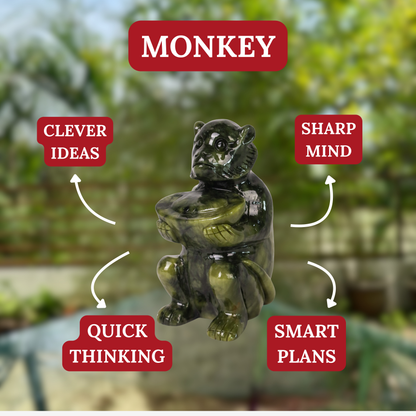 Jade Zodiac Monkey for Clever Ideas 14cm