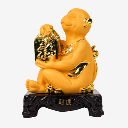 Golden Zodiac Monkey of Creative Success 18cm