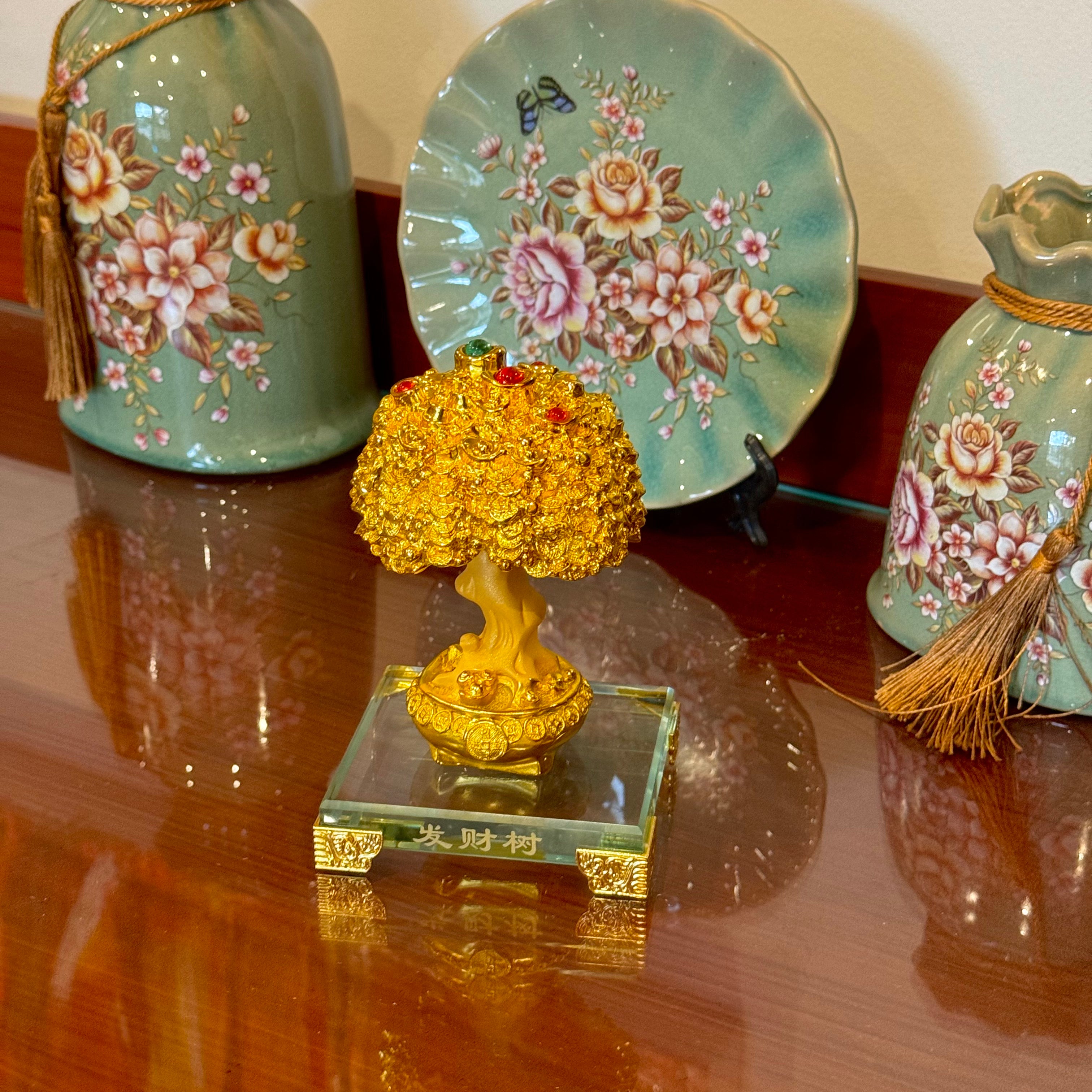 Mini Money Tree for Wealth Attraction 15cm - Feng Shui Chinese Lucky Items - Royal Dragon Decor