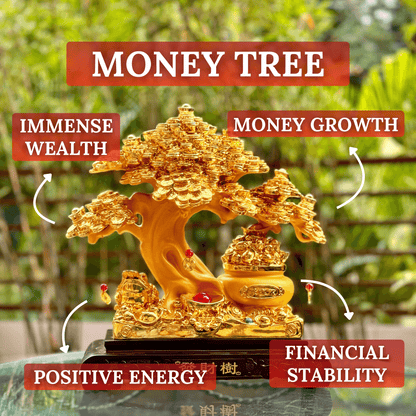 Large Lucky Money Tree of Gold Abundance 34cm - Feng Shui Chinese Lucky Items - Royal Dragon Decor