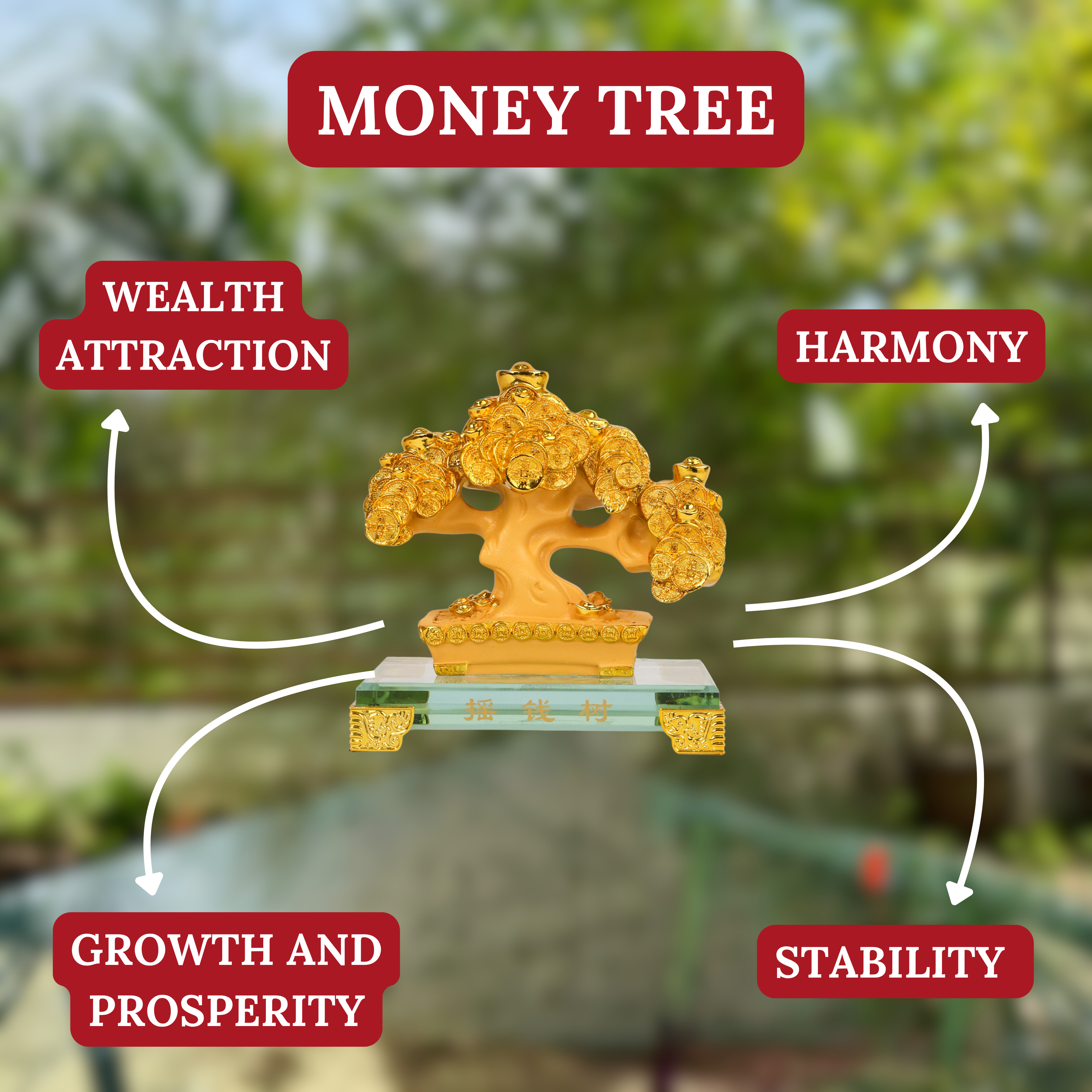 Golden Coin Tree of Growing Fortune 14cm