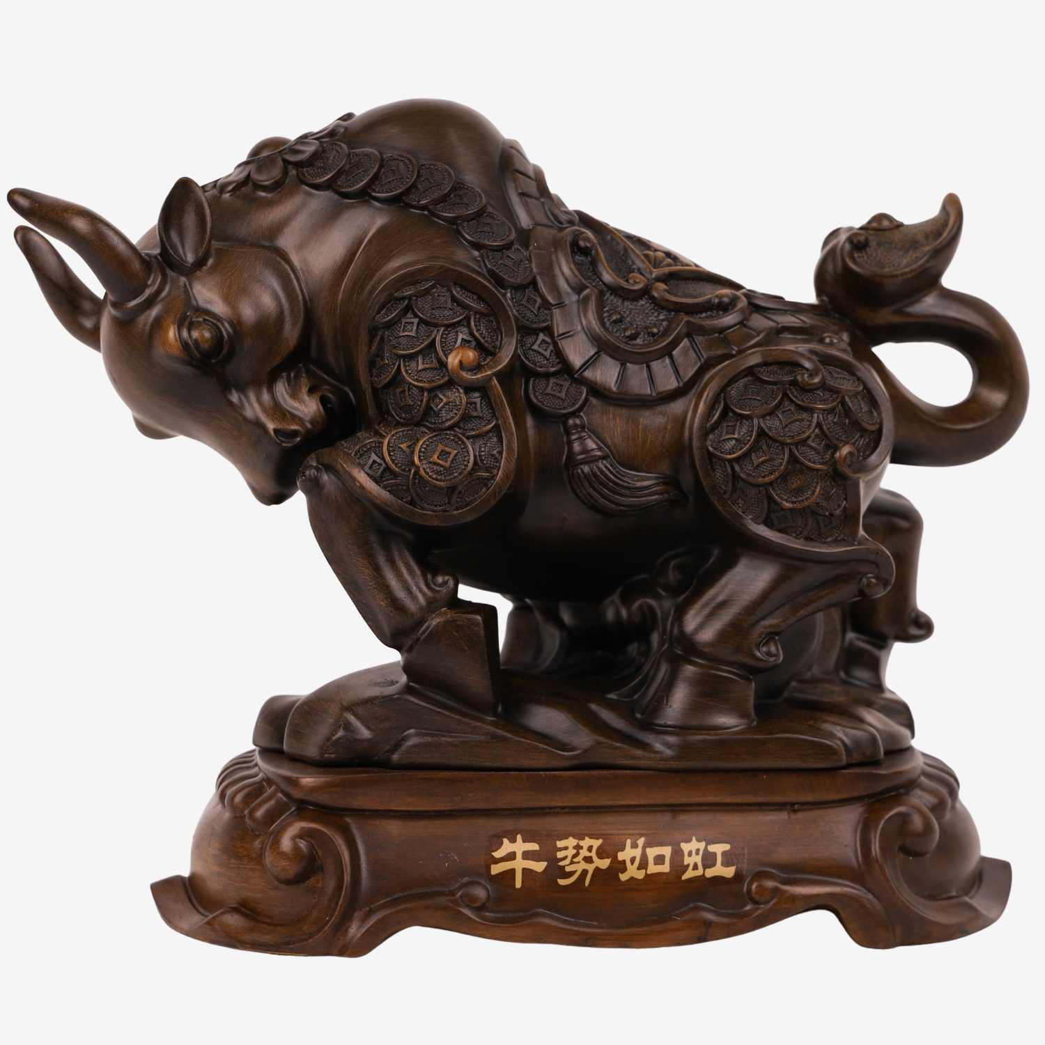Wood Ox of Hard Work and Reward 27cm