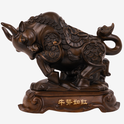 Wood Ox of Hard Work and Reward 27cm