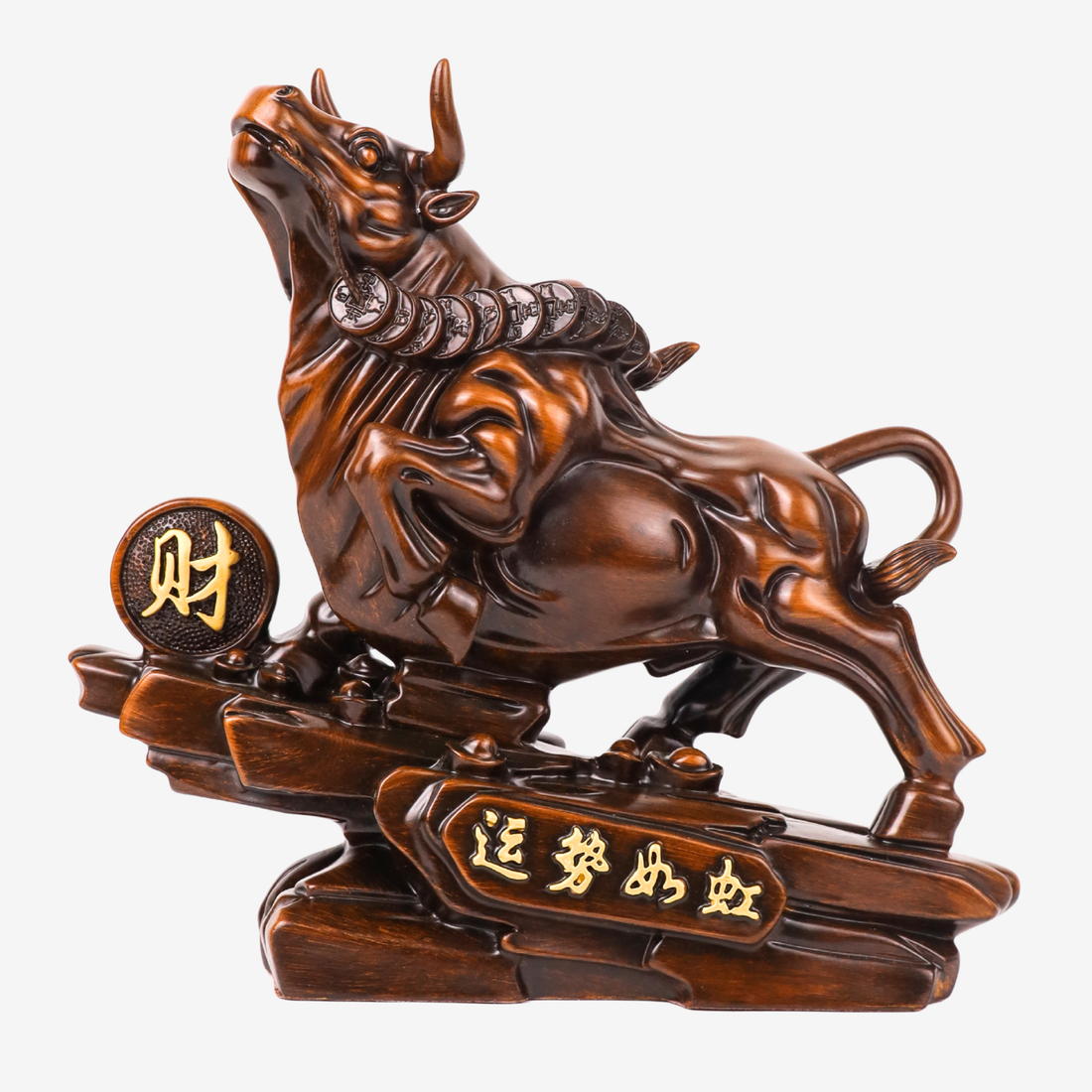 The Quiet Builder Wood Ox of Lasting Success 32cm