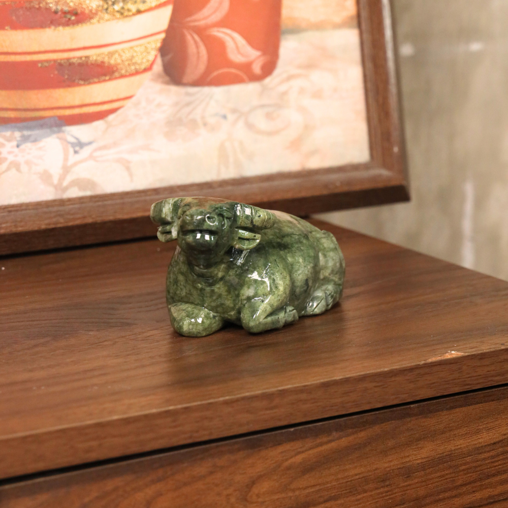 Jade Zodiac Ox for Reliable Progress 18cm