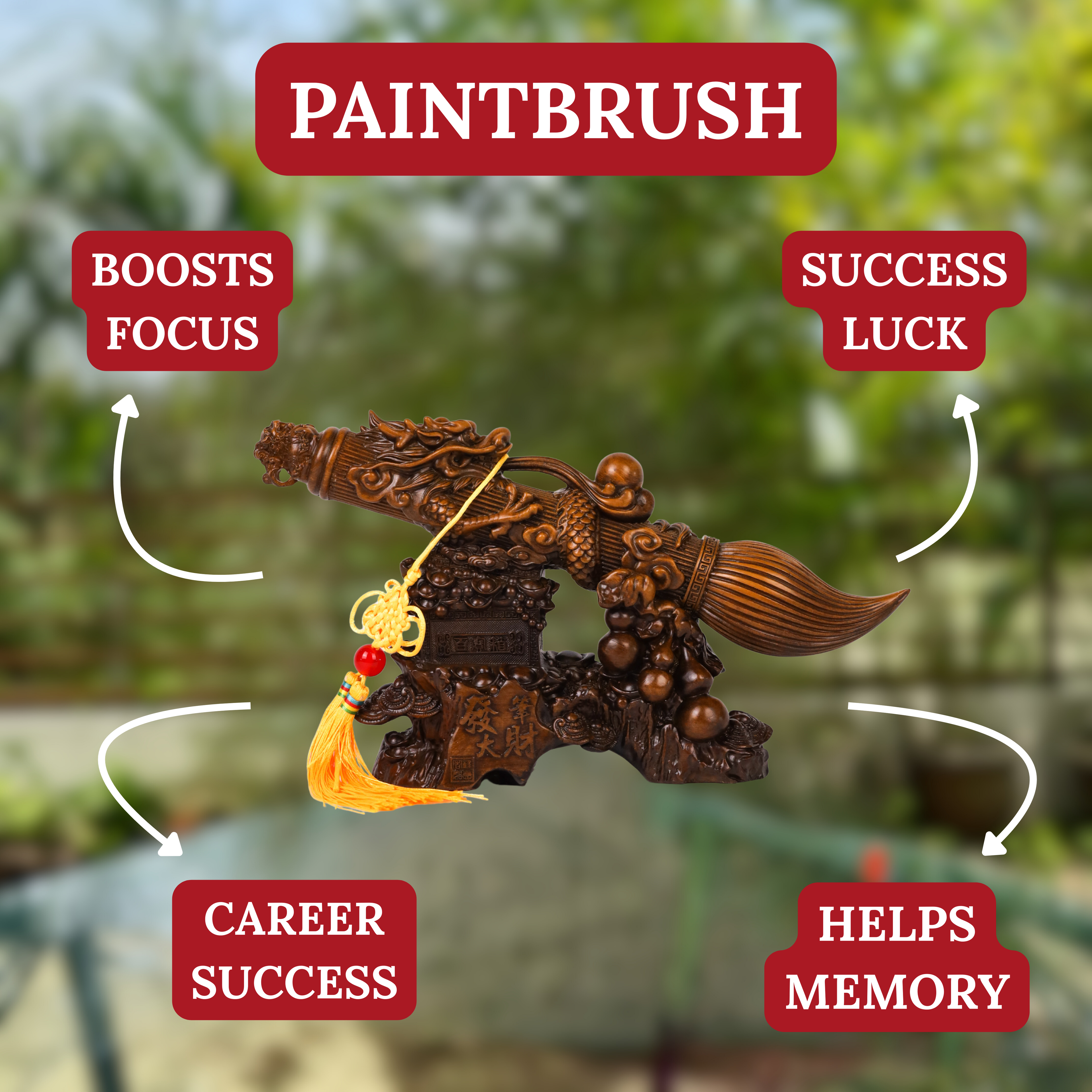 Wood Calligraphy Brush of Achievement 31cm