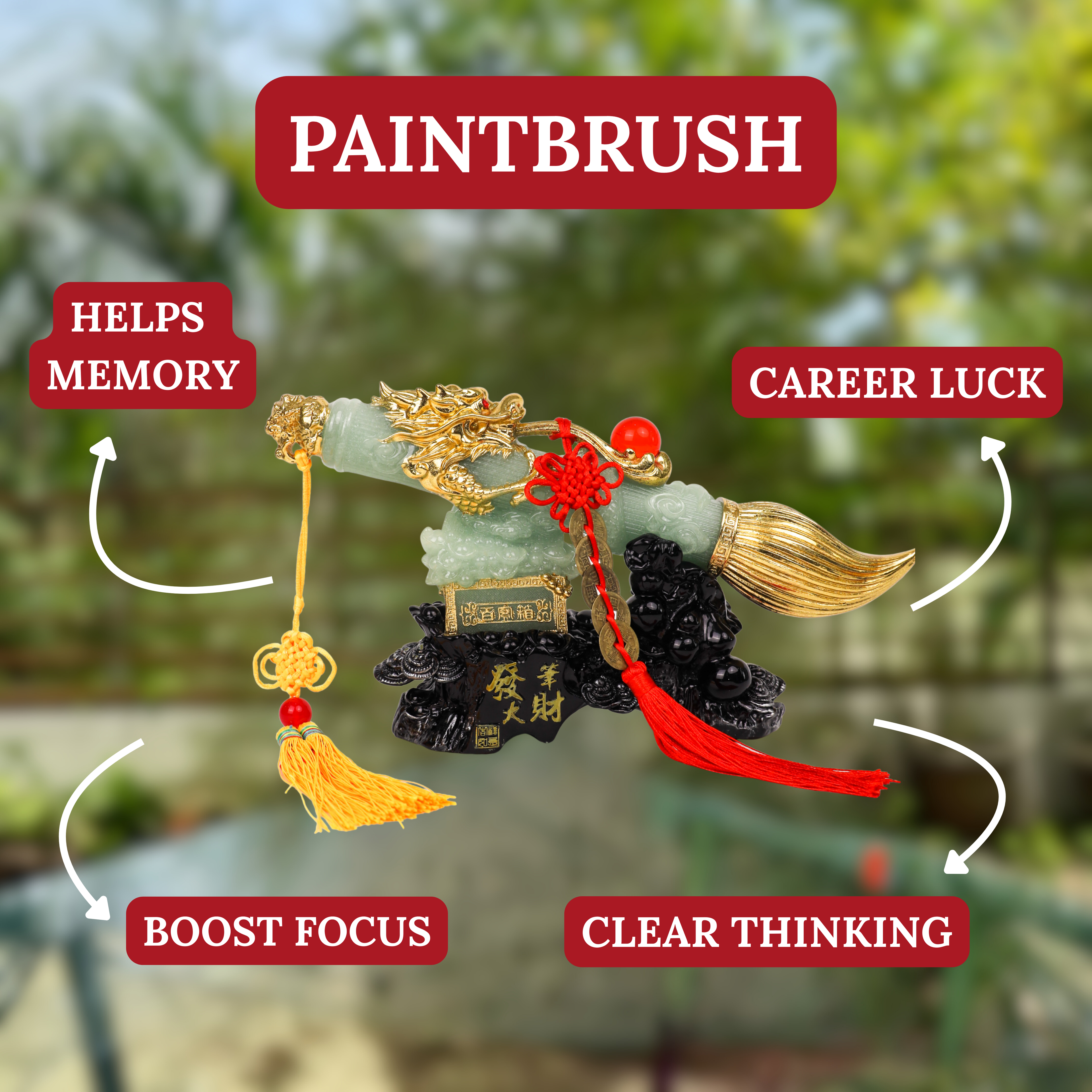 Elegant Jade Calligraphy Brush for Intellect 31cm