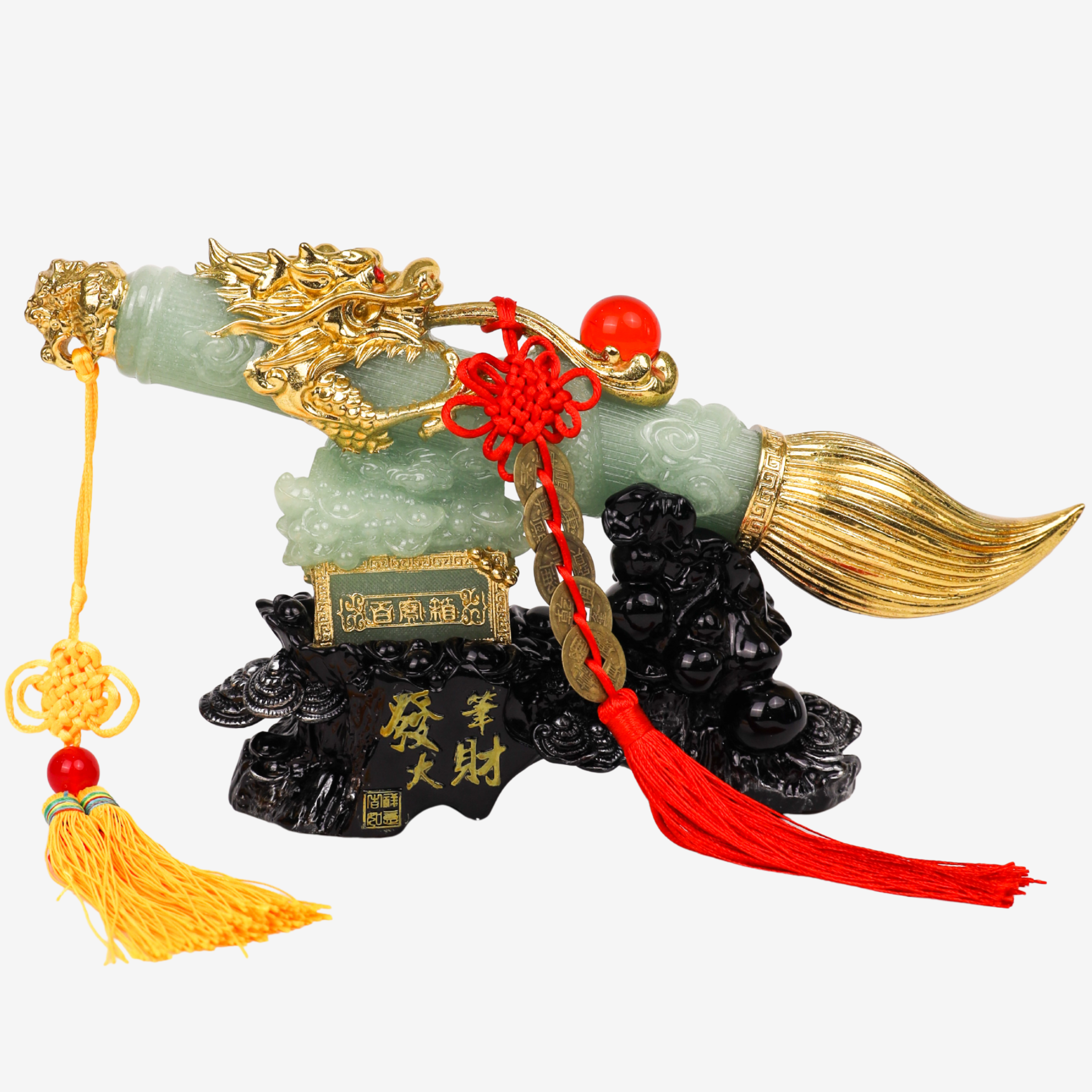 Elegant Jade Calligraphy Brush for Intellect 31cm