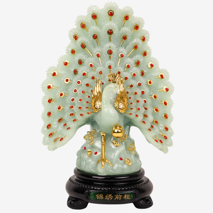 A Display of Beauty Jade Peacock 32cm